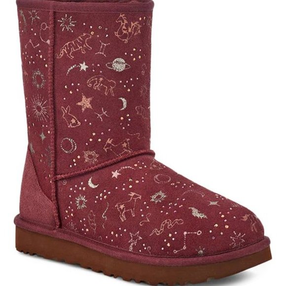 UGG Wild Grape Classic Zodiac Short Suede Boot NEW in Box - Picture 6 of 12